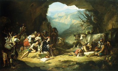 The Studio of Salvator Rosa in the Mountains of the Abruzzi by Thomas Jones Barker