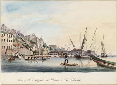 View of the Dockyard, at Bahia or San Salvador by Thomas L. Hornbrook
