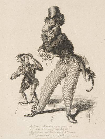 Monkey Dandy, from Monkey-ana, or Men in Miniature, July 1828 by Thomas Landseer