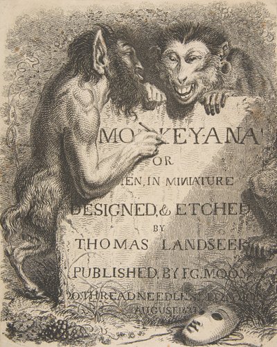 Title Page: Monkey-Ana or Men, in Miniature, December 1, 1827 by Thomas Landseer