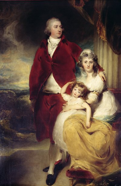 Henry, 10th Earl and 1st Marquess of Exeter, His Wife Sarah and Daughter Lady Sophia Cecil by Thomas Lawrence
