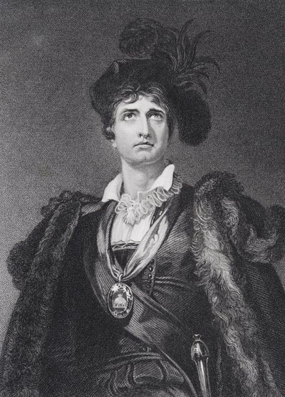 John Philip Kemble as Hamlet, engraved by G. Adcock by Thomas Lawrence
