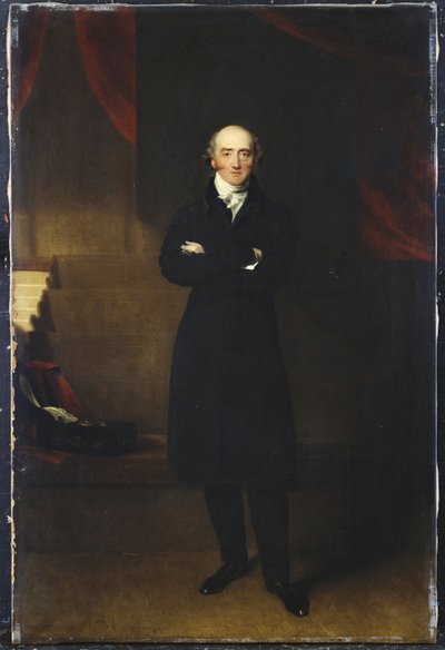 Portrait of George Canning, Full Length, Standing Wearing a Black Coat in an Interior, with His Arms Folded by Thomas Lawrence
