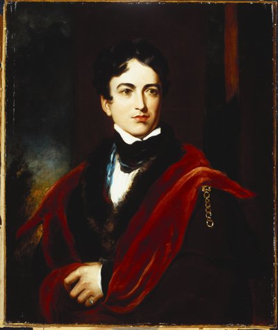 Portrait of John George Lambton, 1st Earl of Durham, in a Dark Coat with a Cape and a White Stock by Thomas Lawrence