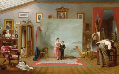Interior with Portraits by Thomas Le Clear