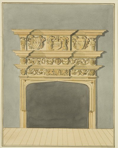 Chimneypiece at 49 Broad Quay by Thomas Leeson the Elder Rowbotham