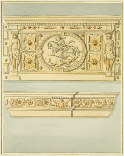 Chimneypiece at 6 Redcliffe Street, dated 1637 by Thomas Leeson the Elder Rowbotham