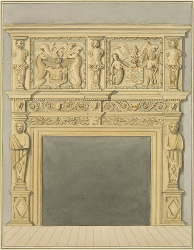 Chimneypiece Dated 1632, at 128 Redcliffe Street by Thomas Leeson the Elder Rowbotham