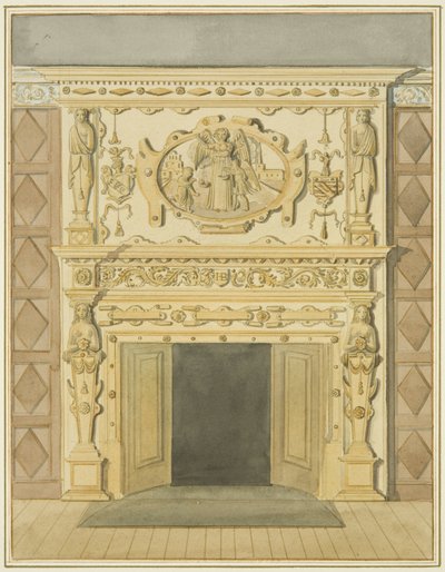 Chimneypiece in the Law Library by Thomas Leeson the Elder Rowbotham