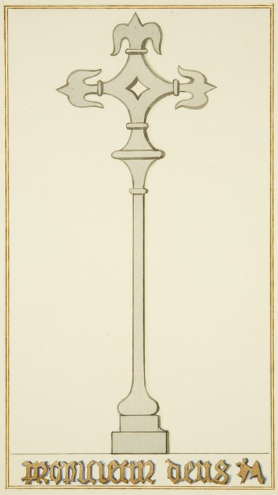 Cross on Old Tombstone in the Crypt of St John