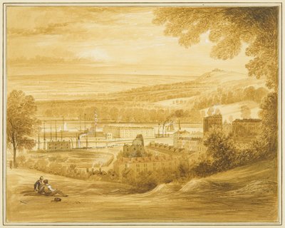Cumberland Basin seen from field near Clifton Church by Thomas Leeson the Elder Rowbotham