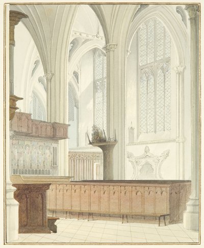 Interior of Bristol Cathedral, near Organ by Thomas Leeson the Elder Rowbotham