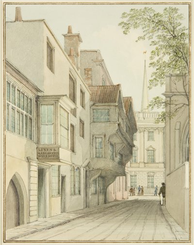 Looking up Small Street towards the Exchange by Thomas Leeson the Elder Rowbotham