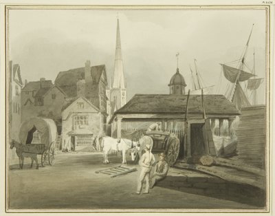 North-East End of King Street, showing Welsh Market in 1802 by Thomas Leeson the Elder Rowbotham