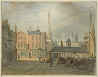 North East End of King Street, showing Welsh Market by Thomas Leeson the Elder Rowbotham
