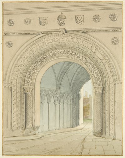North view of the College Gateway arch by Thomas Leeson the Elder Rowbotham