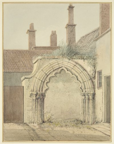 Old Gateway to Prebendal House from Cloisters of Bristol Cathedral by Thomas Leeson the Elder Rowbotham