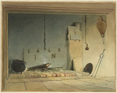 Old fireplace in the Farmhouse (part of Barr