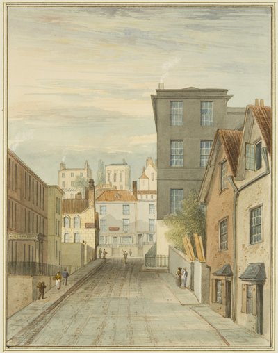 Part of Magdalen (Lower Maudlin) Lane showing the Infirmary by Thomas Leeson the Elder Rowbotham