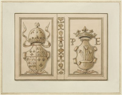Royal coats-of-arms from 46 Baldwin Street by Thomas Leeson the Elder Rowbotham