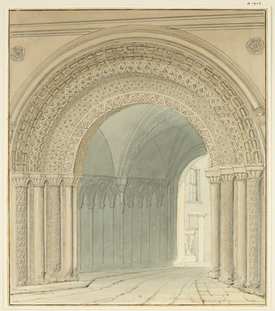 South View of College Gateway, Bristol Cathedral by Thomas Leeson the Elder Rowbotham