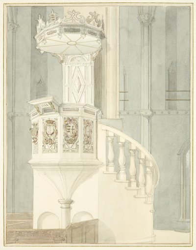 Stone Pulpit of Bristol Cathedral by Thomas Leeson the Elder Rowbotham