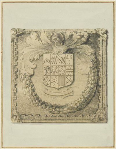 Stone coat of arms over North Door of Barr
