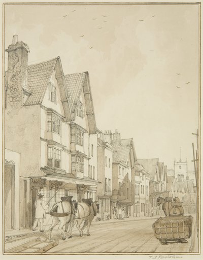 Temple Street, Looking North by Thomas Leeson the Elder Rowbotham