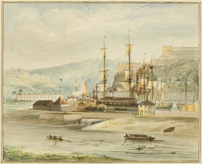 The Overfall Dam, near Floating Dock, and Cumberland Basin by Thomas Leeson the Elder Rowbotham
