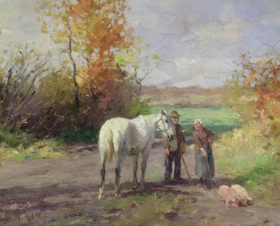 Encounter on the Way to the Field, 1897 by Thomas Ludwig Herbst