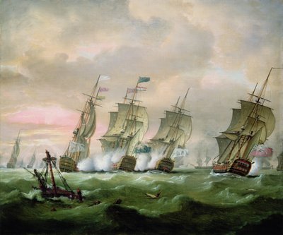 Admiral Sir Edward Hawke defeating Admiral M. de Conflans in the Bay of Biscay by Thomas Luny