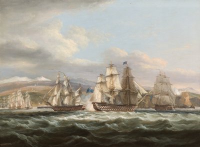 H.M.S. Caledonia Chasing the French Squadron into Toulon by Thomas Luny