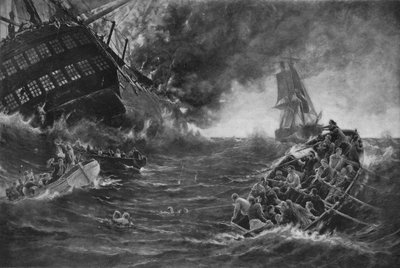 Burning of the Kent, c1893, 1911 by Thomas M M Hemy