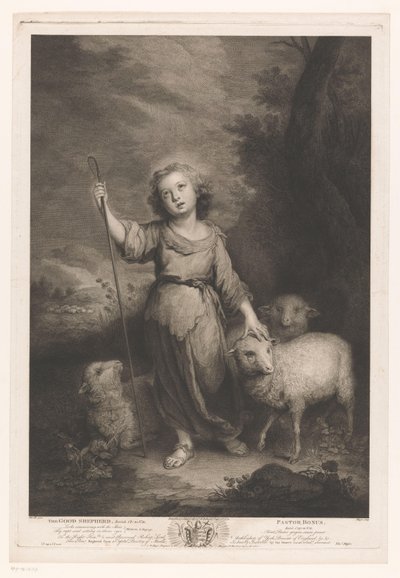 Young Shepherd with Lambs by Thomas Major