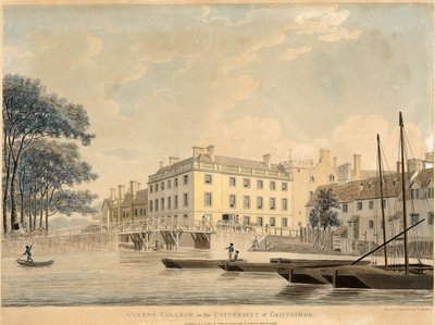 Queens College in the University of Cambridge, pub 1800 by Thomas Malton