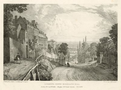 Looking down Highgate Hill, London by Thomas Mann Baynes