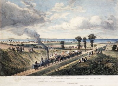 View of the Canterbury and Whitstable Railway from Church Street, Taken on the Opening Day, May 3rd 1830 by Thomas Mann Baynes