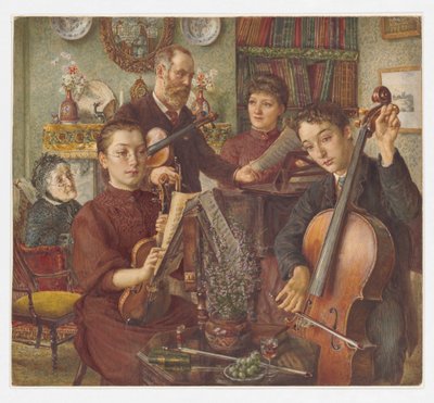 Group Portrait of Alfred Rooke and His Family in Their Home in Mount Park, Ealing, 1891-92 by Thomas Matthews Rooke