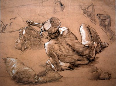 Reclining Male Nude, c.1880 by Thomas Matthews Rooke