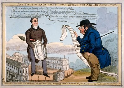 John Bull & the arch-itect wot builds the arches, 1829 by Thomas McLean