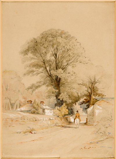 Landscape Lane with Horseman by Thomas Miles II Richardson