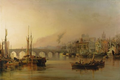 View of Newcastle from the River Tyne, with Shipping in the Foreground by Thomas Miles Richardson
