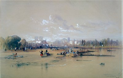 Notre Dame from the Pont du Jardin du Roi, Paris by Thomas Miles Richardson II