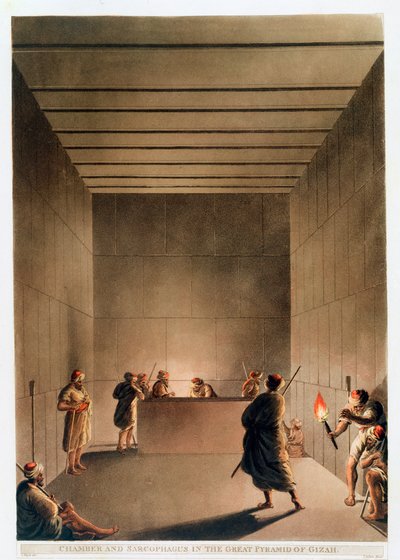 Chamber and Sarcophagus in the Great Pyramid of Giza, Egypt by Thomas Milton