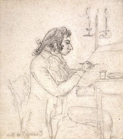 J. M. W. Turner At A Drawing Table; Verso: Mrs. Monro Asleep by Thomas Monro