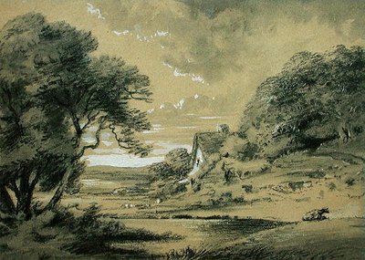 Landscape with a Cottage by a River by Thomas Monro
