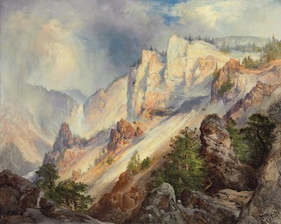 A Passing Shower in the Yellowstone Canyon by Thomas Moran