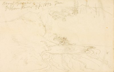 Beryl Geyser on Gibbon River, Yellowstone Park by Thomas Moran