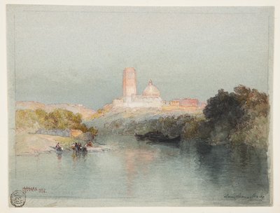 Hacienda on the Lerma River, San Juan, Mexico by Thomas Moran
