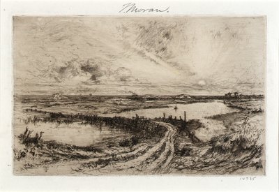 Hook Pond and Old Bridge by Thomas Moran